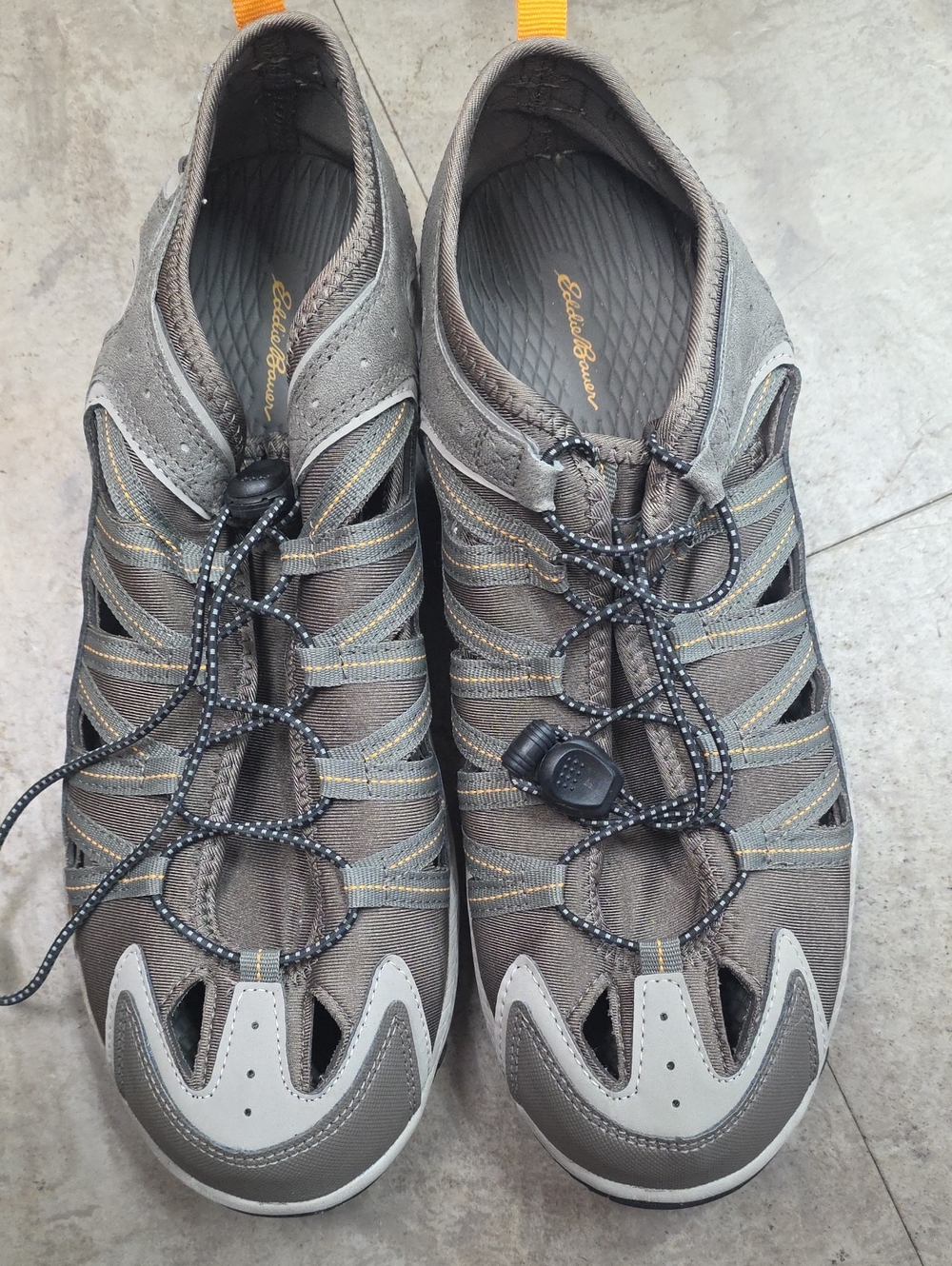 Eddie Bauer Gray Strappy Outdoor Sandals with Bungee Lacing